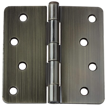 Gliderite Hardware 4 in. Antique Brass Door Hinge with 1/4 in. Corner Radius - 4014-AB, 12PK 4014-AB-12